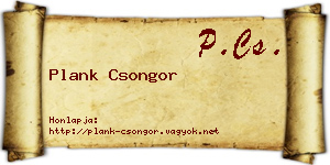 Plank Csongor névjegykártya